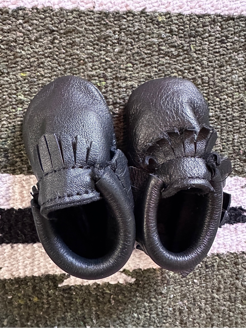Freshly Picked Ebony/Black Leather Moccasin Baby Shoe - Picture 7 of 11